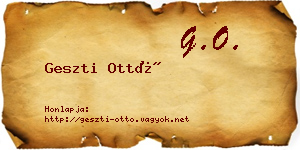 Geszti Ottó névjegykártya
